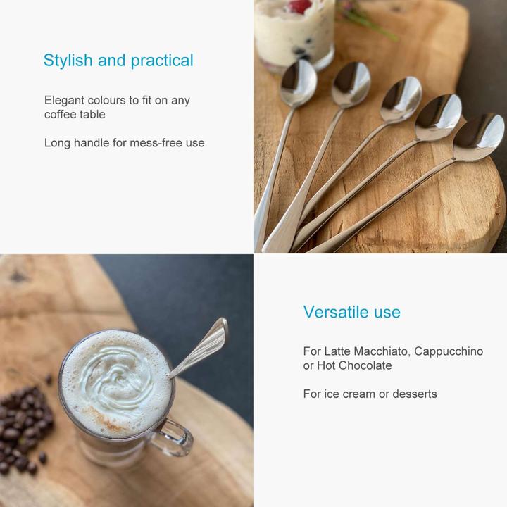 Actual product image Intirilife Eislöffel mit langem Stiel für Dessert Kaffee (6 pcs., Scoops)