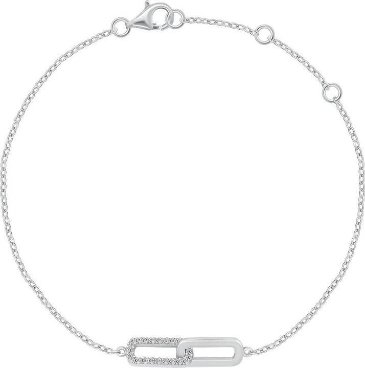 Brilio Silver - Minimalist silver bracelet with zircons BRC132W