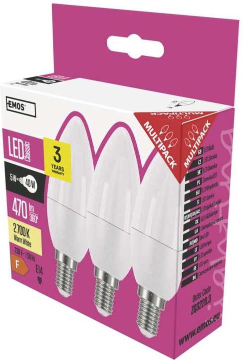 Produktbild Emos ZQ3220.3 (E14, 470 lm, 3 x)