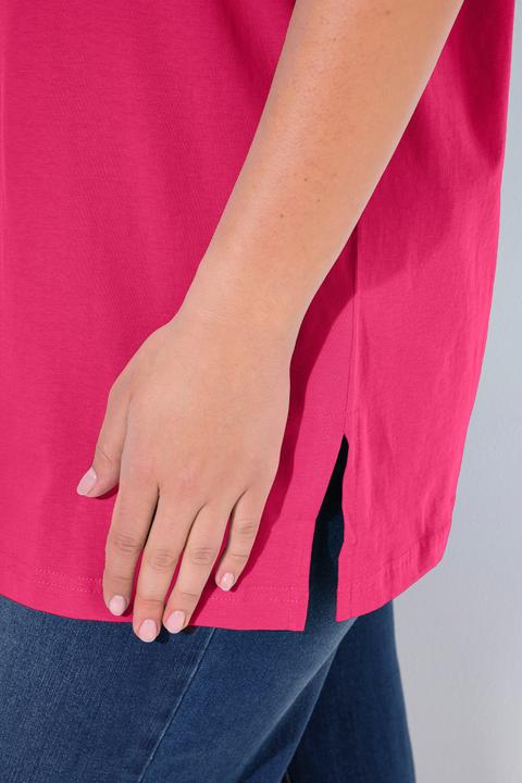 Image du produit Ulla Popken T-shirt coupe Relaxed Fit, décolleté en V et manches courtes (50, 52)