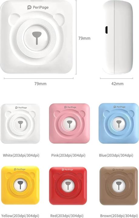 Produktbild PeriPage Mini Fotodrucker A6 - Blau, 203 dpi (Thermotransfer, Farbe)