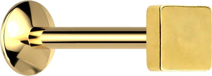 Immagine prodotto Star Piercing Micro UFO Labret filetto femmina placcato oro con quadrato (senza ottone, Acciaio chirurgico 316L)