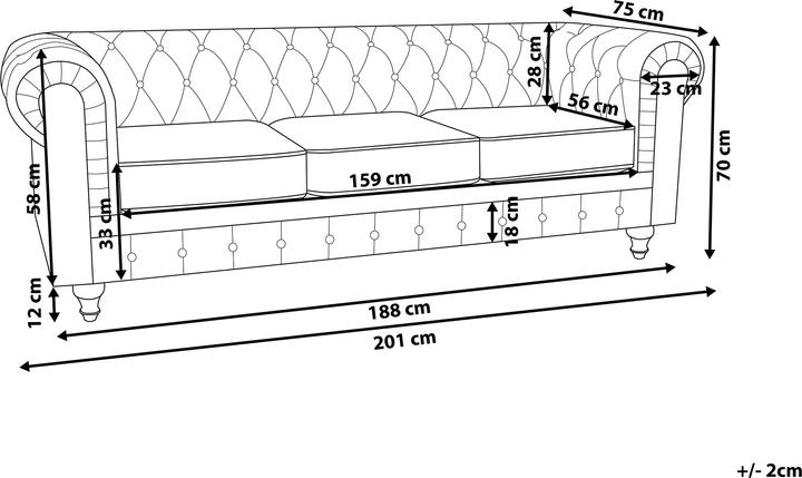 Produktbild Beliani Chesterfield (3-Sitzer)