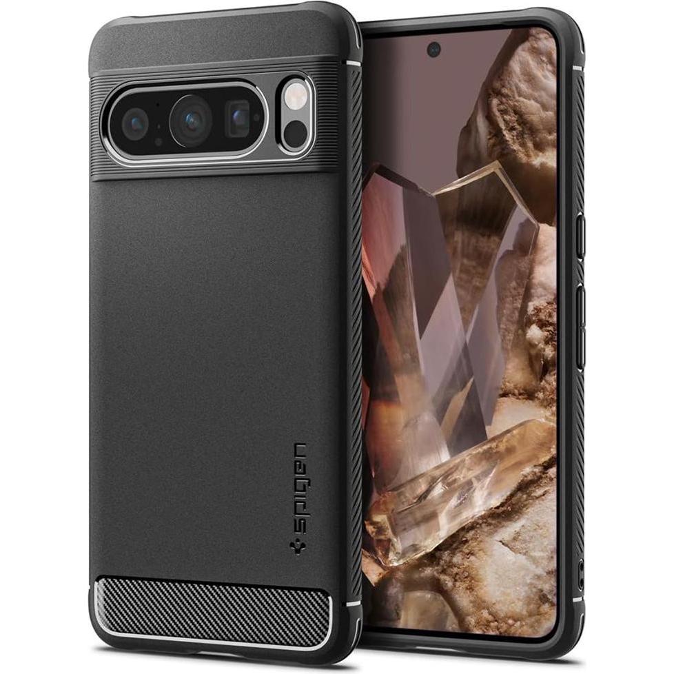 Spigen Rugged Armor (Google Pixel 8 Pro), Smartphone Hülle, Schwarz