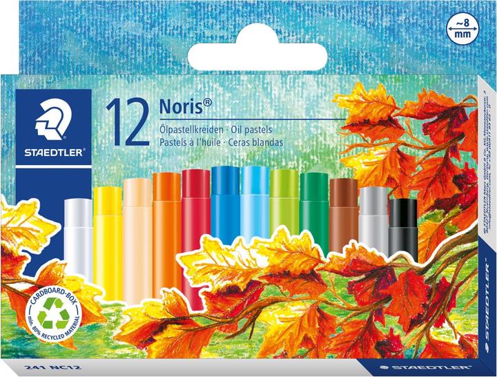 Actual product image Staedtler Noris 241 oil pastel crayon cardboard box with 12 pieces, assorted (12x)