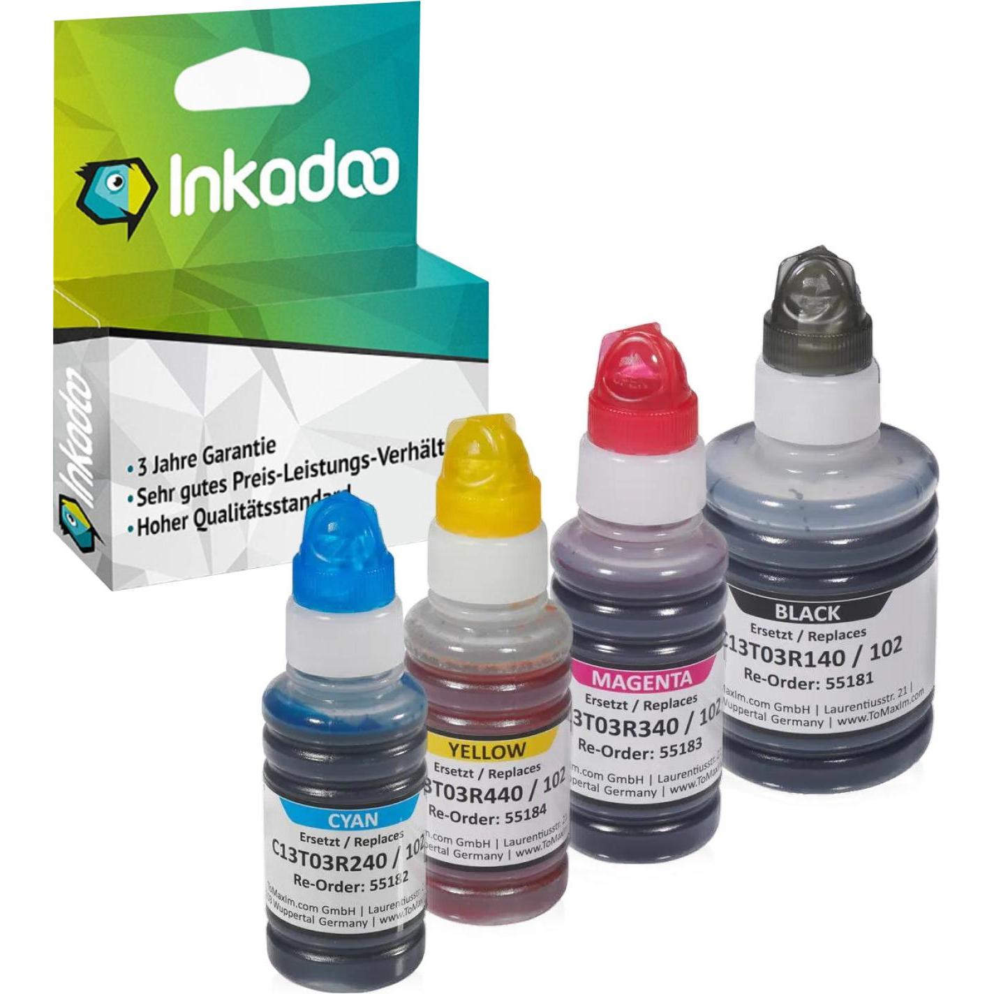 Inkadoo, Druckerpatrone, Druckerpatronen kompatibel mit Epson C13T03R440 / 102 Tintenpatrone