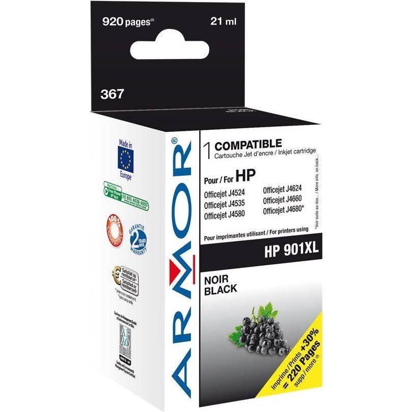 Armor OWA, Cartucce, OWA Ink comp. HP 901XL BK HC nero CC654AE (FC)