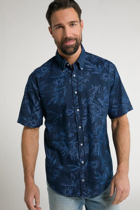 Produktbild JP1880 Hemd, Halbarm, Buttondown-Kragen, Modern Fit, florales Muster (5XL)