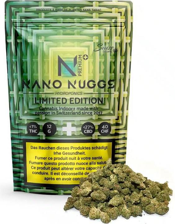Swiss Botanic Nano Nuggs GREEN • Premium Limited Edition CBD Minibuds (12 g, Intérieur)
