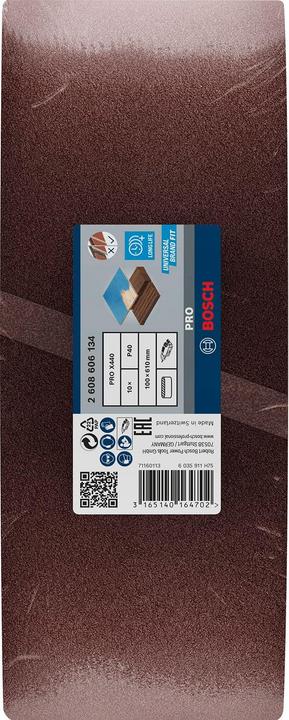 Image du produit Bosch Professional Zubehör PRO X440 bande abrasive, 100 x 610 mm, G40 (40)