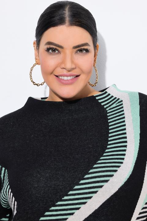 Immagine prodotto Ulla Popken Maglione in jacquard con collo alto e maniche lunghe (56)
