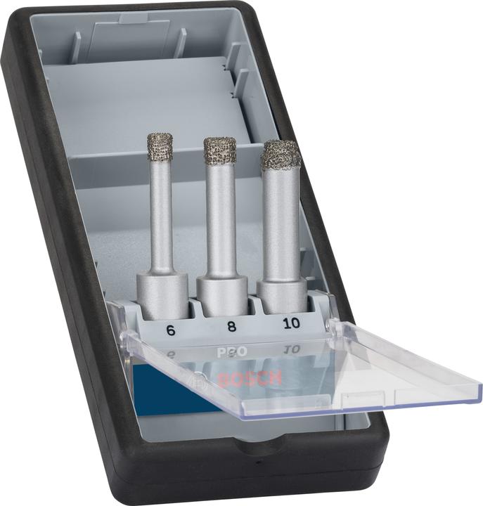Bosch Professional Zubehör Set di punte a secco PRO Ceramic, 6 x 33, 8 x 33, 10 x 33 mm, 3 pezzi. (6 mm, 8 mm, 10 mm)