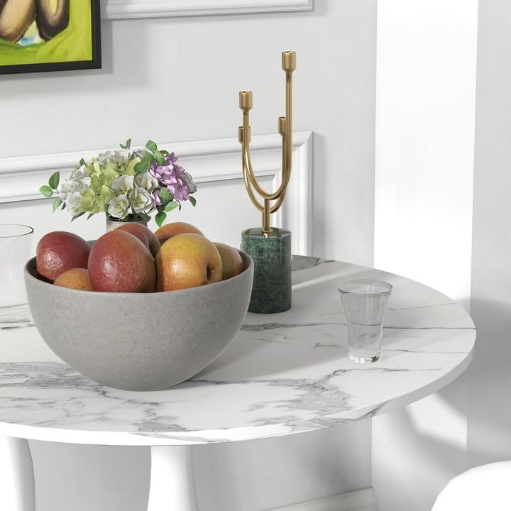 Produktbild Homcom Esstisch MDF, Stahl Weiss (70 x 70 x 74 cm)