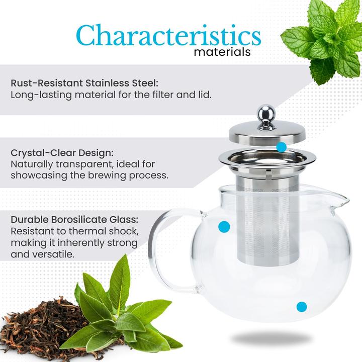 Actual product image Intirilife Teapot with filter 800ml (0.80 l)