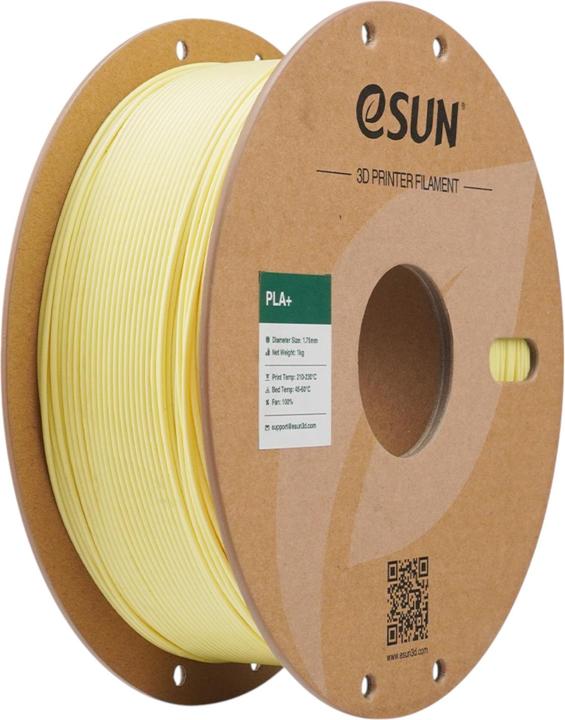 Produktbild eSUN PLA+ Mandelgelb Filament 1.75mm 1Kg (PLA+, 1.75 mm, 1000 g, Gelb)