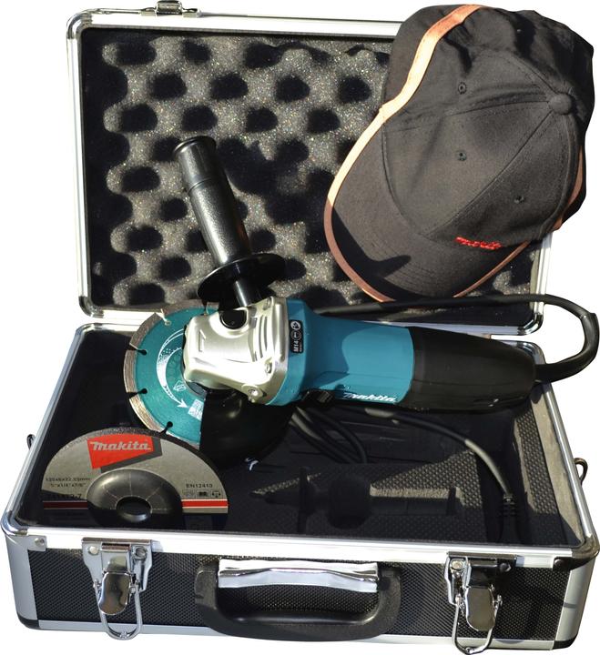 Transport case ALU, diamond cutting disc 125x22.23 DIAMAK, grinding disc 125mm, protective cover 125mm, side handle 36, clamping flange, flange nut