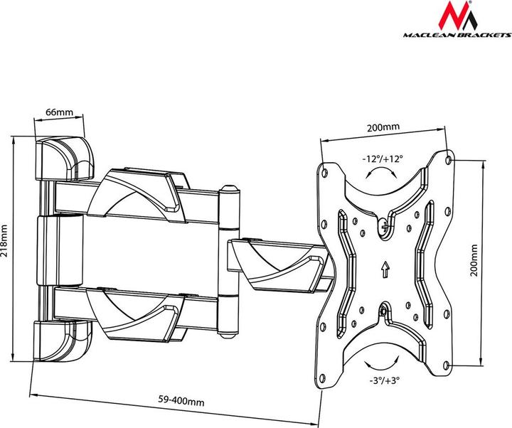 Actual product image Maclean MC-742 TV mount (42 inch) (Wall, 42", 30 kg)