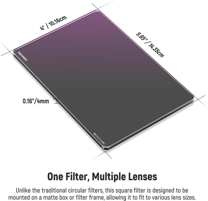 Actual product image Neewer ND1.2 (Neutral density filter, 143.50 mm)