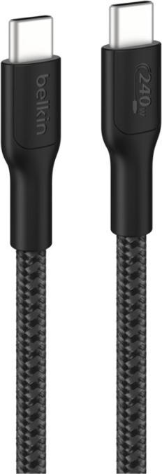 Actual product image Belkin USB-C TO USB-C 240W 2.0 BRAIDED PCR 3M BLACK (3 m, USB 2.0, 240 W)