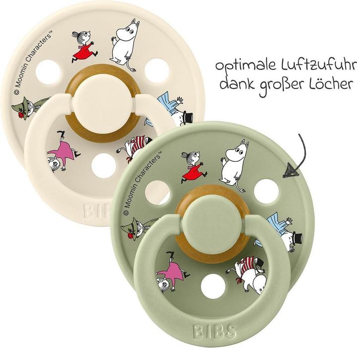 Productafbeelding Bibs - x Moomin Pacifier Colour 2 Pack Friends - Ivory - Size 1 (2x, 0 - 6 Maanden)
