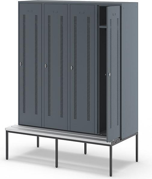 Actual product image Wolf Clothes locker with bench underneath (160 cm, 214 cm)
