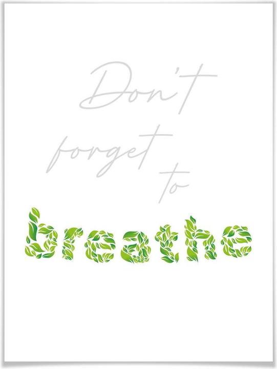 Immagine prodotto Trenddeko Non dimenticare di respirare (30 x 40 cm)