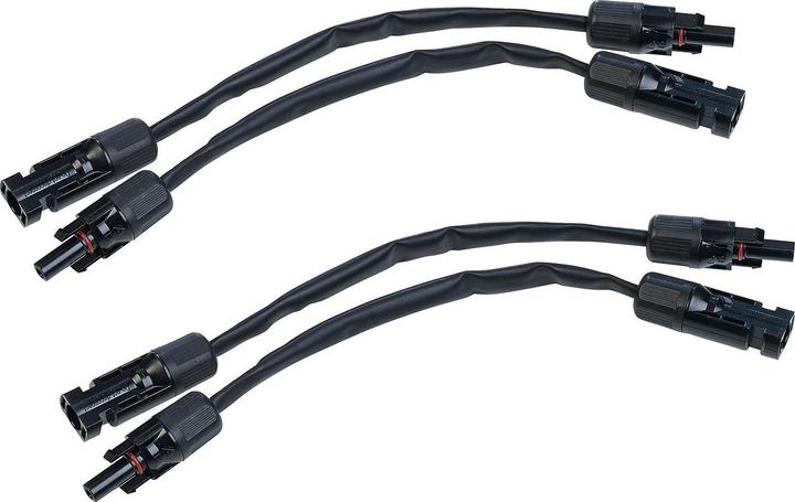Image du produit Revolt Lot de 4 câbles solaires extra-plats résistants aux intempéries, à traverser, compatibles MC4 (Câble solaire)