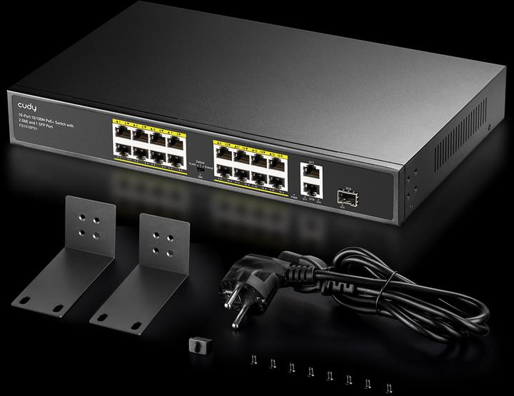 Produktbild Cudy FS1018PS1 network switch Fast Ethernet (10/100) Power over Ethernet (PoE) Grey (18 Ports)