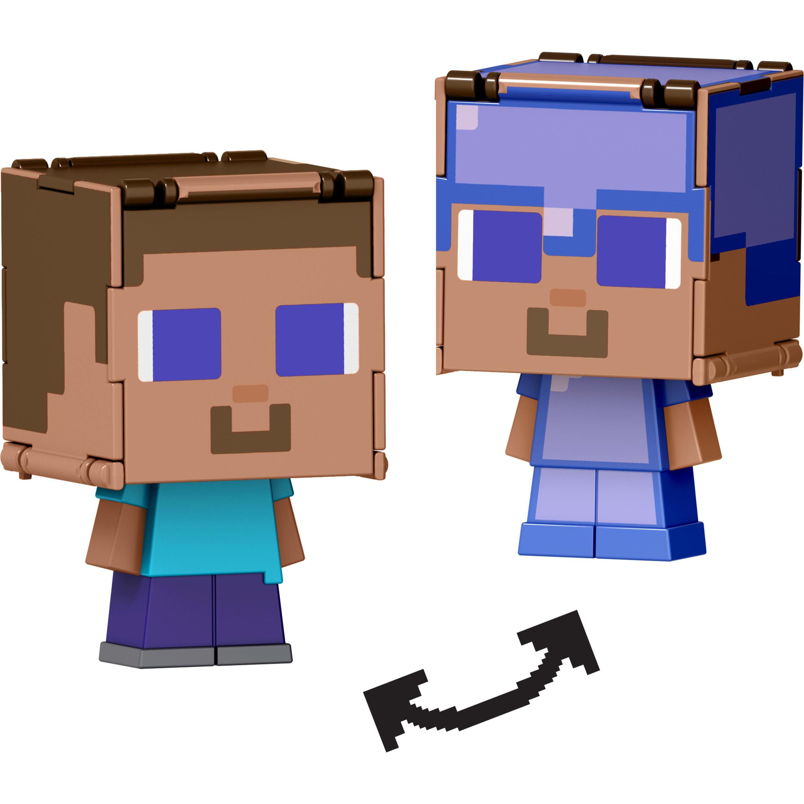 Mattel MINECRAFT FLIPPIN' FIGS Steve in Enchanted Armor