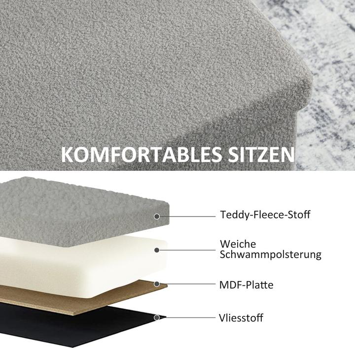 Image du produit Homcom Sitzbank Polyester, MDF Hellgrau (38 cm)