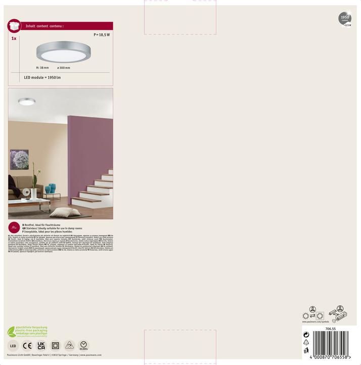 Actual product image Paulmann LED Panel 17 W Warm White Luna (1450 lm)