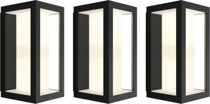 Productafbeelding Philips Hue Impress muurlamp Wit en Kleur zwart klein 3-pack