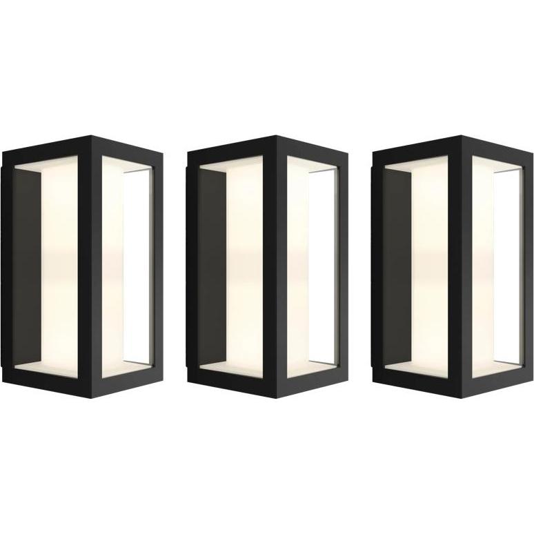 Philips, Illuminazione esterna, Hue Impress muurlamp Bianco e Color zwart smal confezione da 3 pezzi