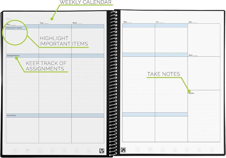 Produktbild Rocketbook Planer für Schule & Uni (21.5 x 28 cm, Speziallineatur, Harter Einband)