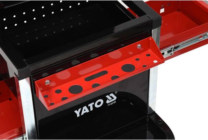 Actual product image Yato Professional workshop stool with 2 drawers, storage compartment and shelf, 360° rotatable, 4