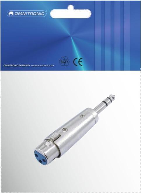 Actual product image Omnitronic Adapter XLR(F)/jack(M) stereo