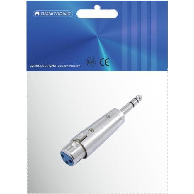 Thumbnail - Omnitronic Adapter XLR(F)/Klinke(M) stereo, Audio Adapter, Silber