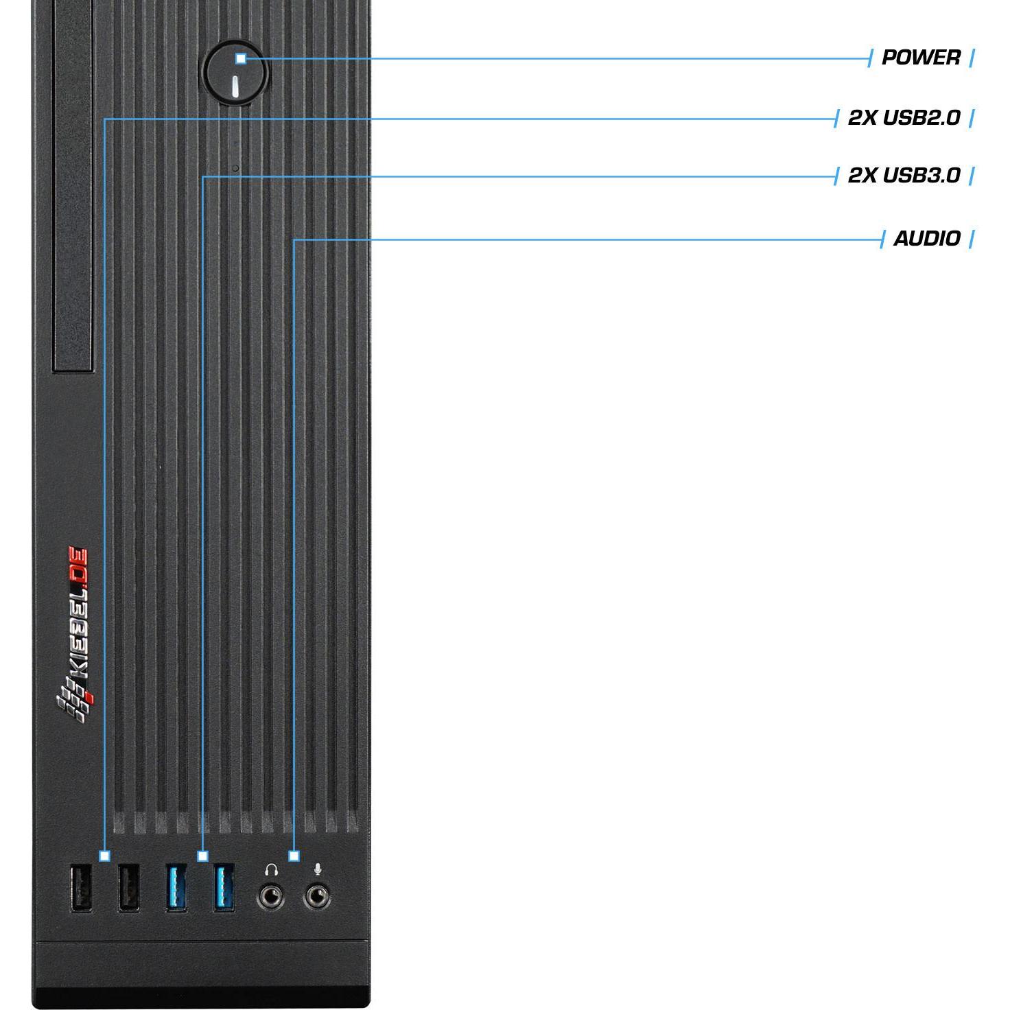 Kiebel Premium PC Slim 12 (Intel Core i5-12400, 32 GB, 500 GB, UHD Graphics 730), PC, Schwarz