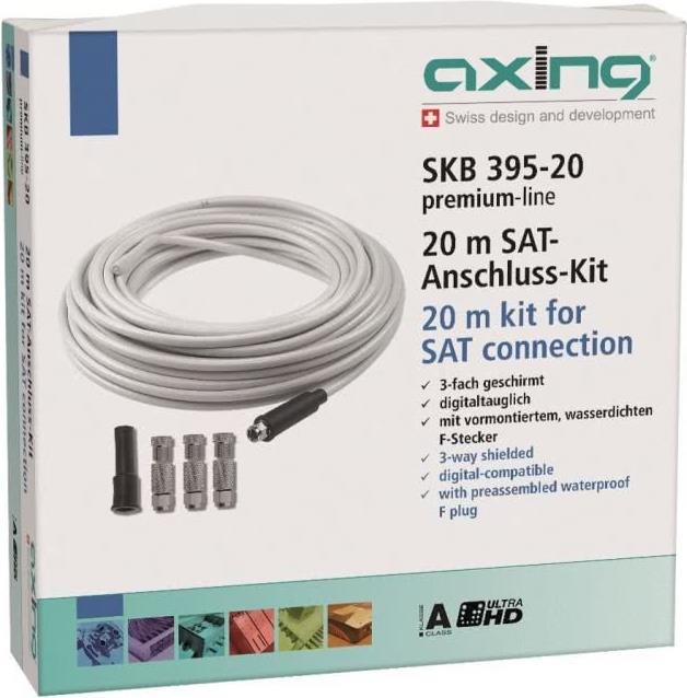 Image du produit Axing Set de câbles de raccordement SAT (20m) (100 dB, Câble d'antenne)