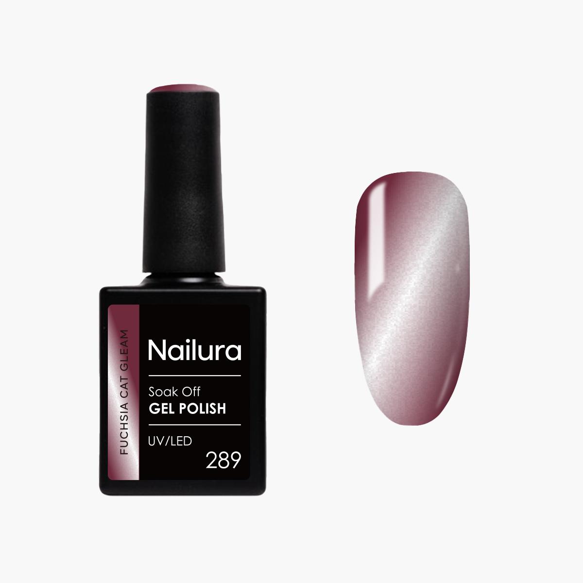 Nailura, Smalto per unghie, - Gel Polish 289 Fuchsia Cat Gleam - Fuchsia - 10 ml (Fucsia, Smalto per unghie effetto gel)