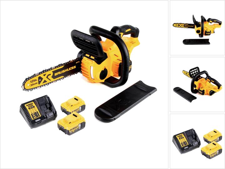 Produktbild DeWalt DCM 565 P2 Akku Kettensäge 18V + 2x Akku 5,0 Ah + Ladegerät (Akku Kettensäge)