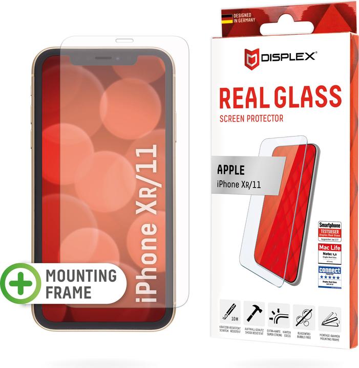 Displex Real Glass, 2D Panzerglas (1 Stück, Apple iPhone XR, LG K11)