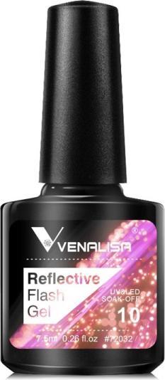 Produktbild Venalisa Gellack Reflective Neon Disco Gel BD10 (Candy Rosa Glitzer, Gel-Effekt Nagellack)