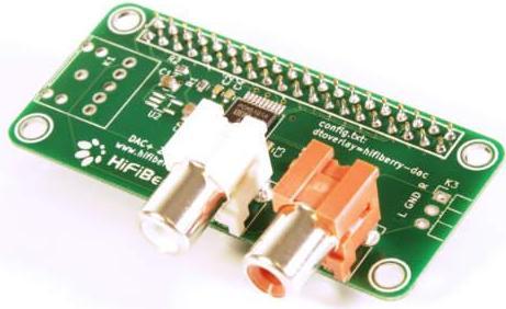 Actual product image HiFiBerry DAC+ Zero with RCA output