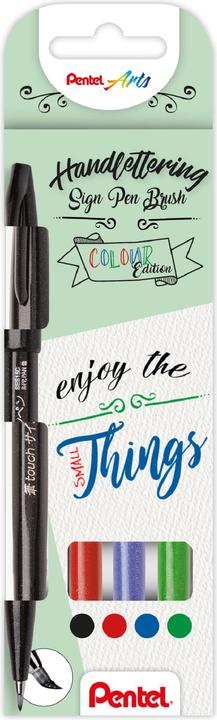 Produktbild Pentel PentelArts Faserschreiber Brush Sign Pen, 4er Etui, Basic (4x)