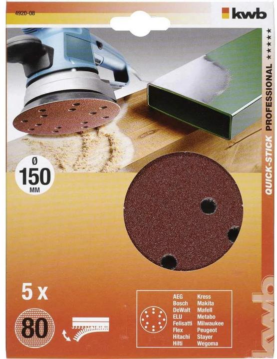 Actual product image kwb Velcro adhesive discs (80)