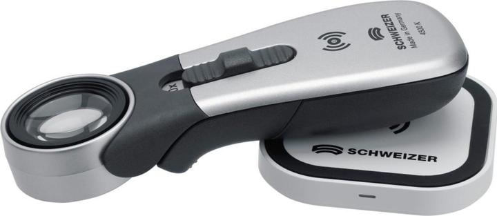 Schweizer Hand-held illuminated magnifier Tech-Line Induction Magnification 10x LED Lens-Ø 22.8 mm