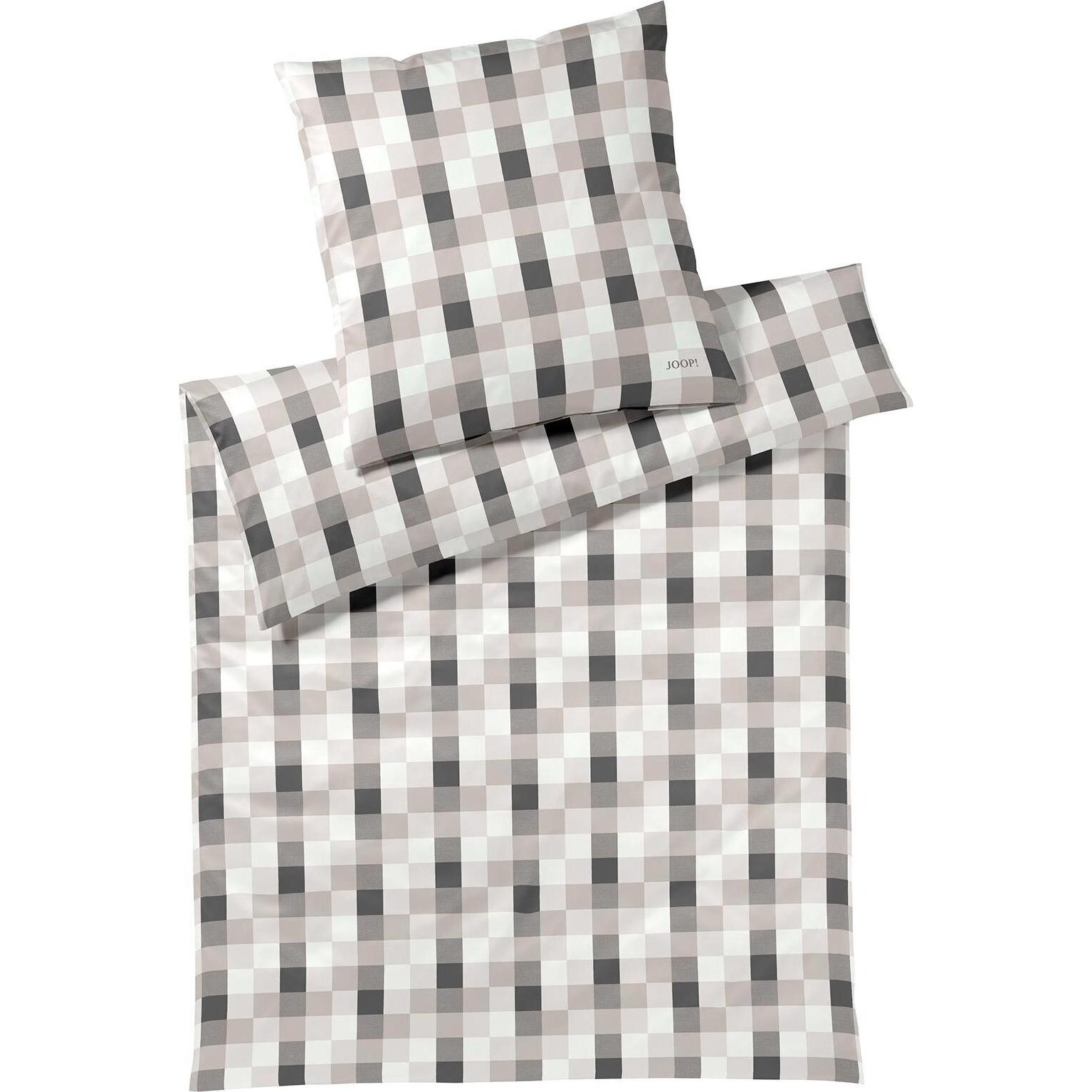 Joop! Living, Bettwäsche, JOOP Mako-Satin Bettwäsche Mesh stone (Bettwäsche Set, 160x210 cm + 65x100 cm)