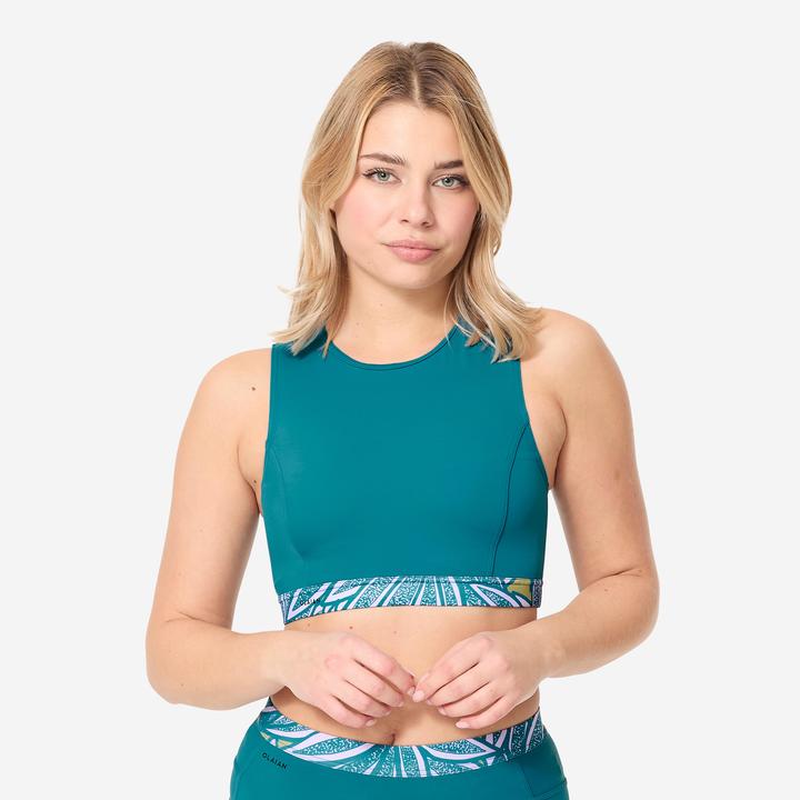 Produktbild Olaian Bikini-Oberteil Damen Bustier bedeckend Carla petrolblau (80 C)