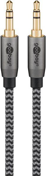 Actual product image Goobay Audio connection cable AUX, 3.5 mm stereo, 3 m, Sharkskin Grey (3 m)